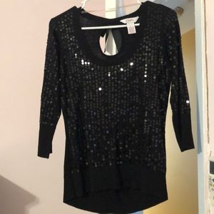Ladies Black Sequin Top